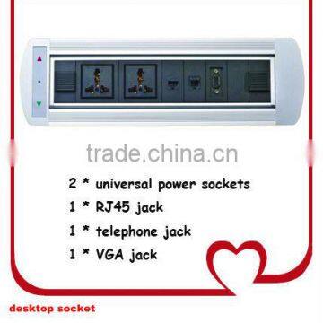 rectangle motorized universal desktop socket
