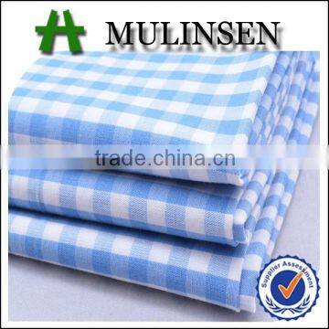 Mulinsen textile cotton plaid fabric, blue white yarn dye fabric