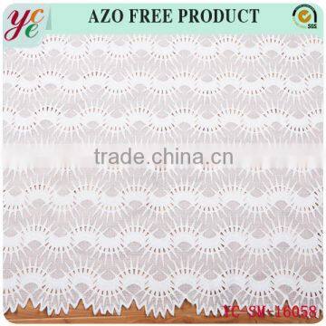 Hight quality white fashion wave pattern style water soluble fabric embroidery for dress