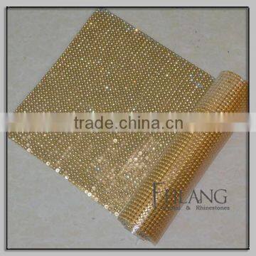 Gold base aluminum rhinestone trimming