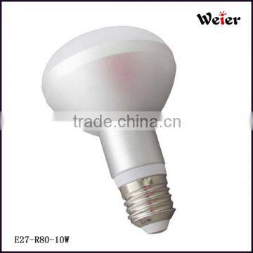 2014 Hot New Aluminium Smd 110v /220v Dimmable 10W E27 R80 LED BULB