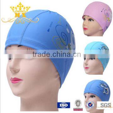 PU funny kids ear protection swimming cap