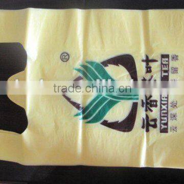 HDPE/PO customized plastic t-shirt bag with vest handle