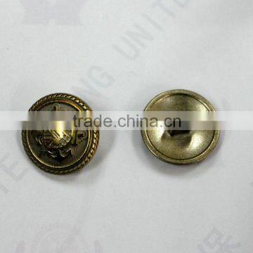 custom metal sewing button with loop for garment