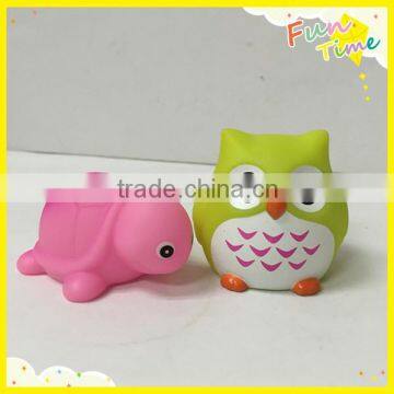 Other toy animal vinyl material safe bath toy owl flashing floating