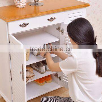 Modern Style Solid Wood Shoe Cabinet Shoe Rack For Bedroom photo-2