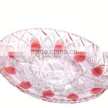 colored unbreakable antique glass snack dish fruit plate