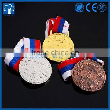 custom metal 2d 3d sport marathon race gold silver bronze color medal with ribbon                        
                                                Quality Choice