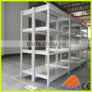 White Slotted Angle Shelving steel panel rack,longspan metal racks for shops,burly longspan metal racks for shops