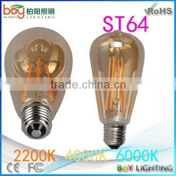 ST64 brown glass vintage filament edison bulb