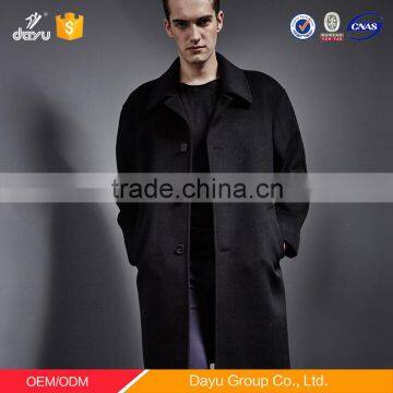Long Woven Woolen Winter Overcoat Wool Cashmere Coat Men Parkas Hombre photo-4