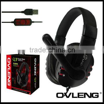 High end gaming DJ USB headphone headset