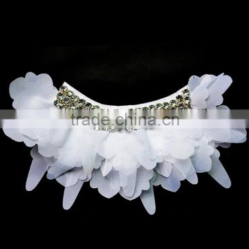 New Collars~ Baby crystal Rhinestone collars chiffon flower for baby garment