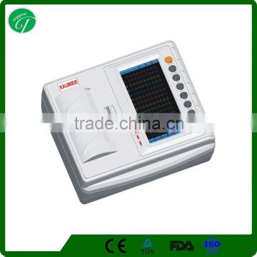 6 Channel/leads Color touch screen Digital Electrocardiograph portable ecg machine