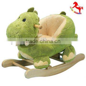 lovely plush dinosaur rocking horse baby rocker with music ride on toy