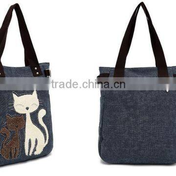 Fashion wholesale lady tote bag canvas diaper bag