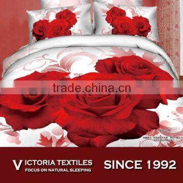red romantic rose pattern 3d printed bed comforter cover sets all sizes