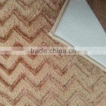 100% polyester W jacquard rug PVC back
