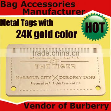 Factory direct sell zinc alloy metal tag for leather bag