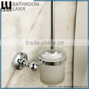 Factory Supplier Sleek Zinc Alloy Chrome Finishing Bathroom Accessories Wall Mounted Toilet Brush Holder