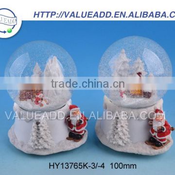 High quality santa claus polyresin soccer snow globe factory supply