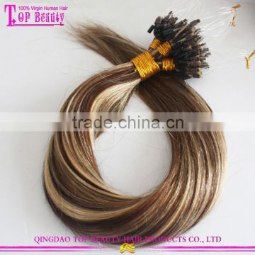 Good Feedback Ombre Micro Loop Ring Hair Extension No Shedding And Tangle Free Russian Keratin Bond Hair Extension Micro Beads