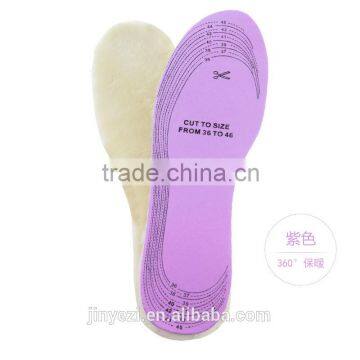 High Quanlity warm plush insoles 100% soft Winter Pure Sheep Lambswool Insoles For Boot Real Sheep Wool Insole