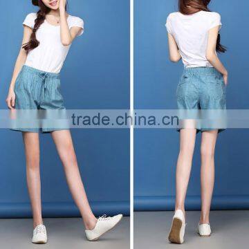 15PKPT04 2015 NEW lady fashionable summer 100% linen shorts