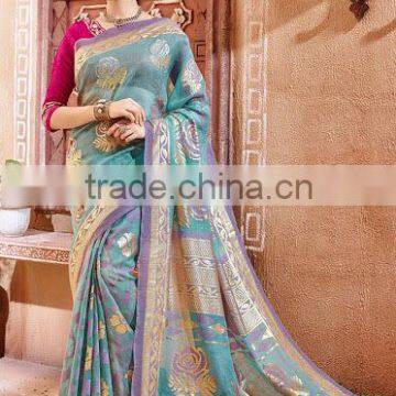 Patch Border Work Bhagalpuri Saree