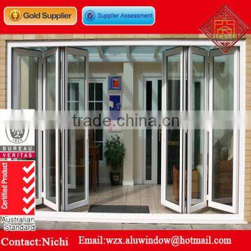 Internal aluminum bifold doors with glass