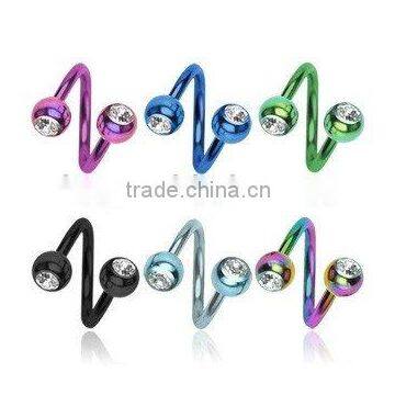 twister titanium body piercing jewelry,eyebrow piercing