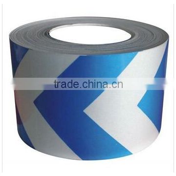 blue white reflective tape, pvc warning tape