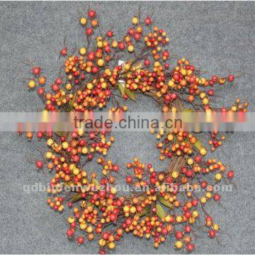 New arrival Artificial Florals and Berries Wreath,artificial wild berry wreath