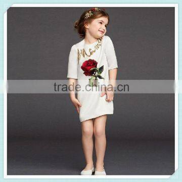 Children's Dresses Autumn Designer Girls Dresses Kids Clothing Rose Flower Girl Dress