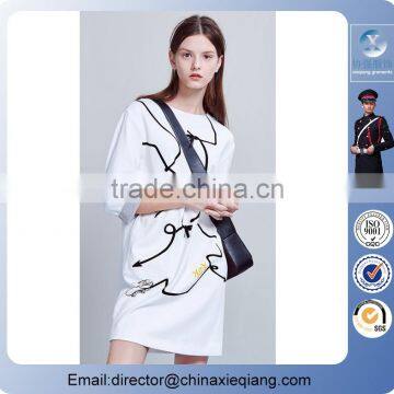 2016 fashion plus size ladies casual cartoon dress