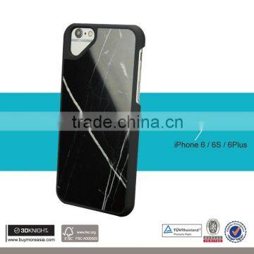 3D Knight Customized Laser Engraving LOGO TOP PC Black White Marble Stone for IPhone 6 6s Marble Case photo-4