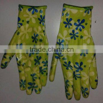 safety nitrile palm gloves with different colors coated on palm,china supplier best selling popular working industrial gloves