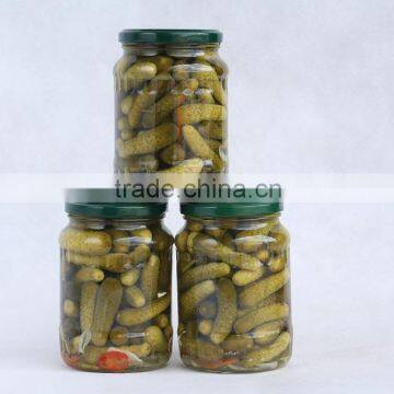 Pickled cucumbers in glass jars from Vietnam