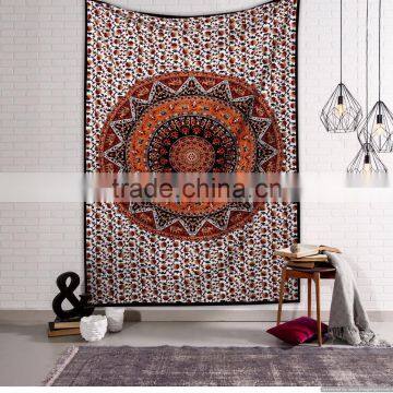 Bedspread Bed cover Twin Size Indian Cotton Mandala Tapestry