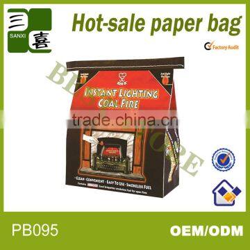 2013 best seller double deck charcoal kraft paper bag from China