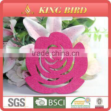 Various type rose custom felt coaster for decoration