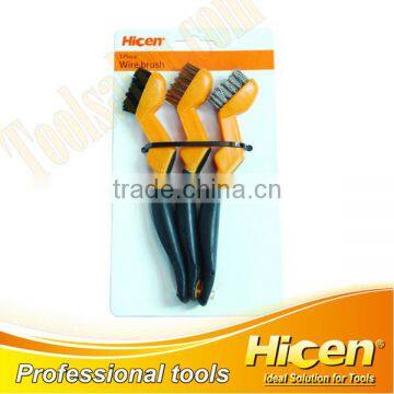 3pcs Wire Brush Set with Plastic Handle