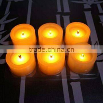 Flameless Paraffin Yellow Amber Flickering Wax Candles With Timer LED Battery Powered Candles photo-6