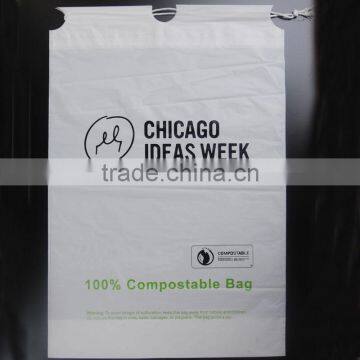 Wholesale EN13432/ ASTMD6400 Certificated 100% Biodegradable Cornstarch Drawstring Shopping Bag photo-3
