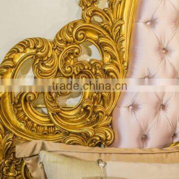 Luxury European French Style Bedroom Furniture Set, Antique Carved Gold Wood Fabulous Gorgeous Bedroom Set photo-4