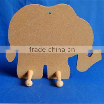 Fancy custom decorative animal shaped MDF wood coat hook wholesale