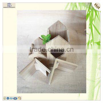 Craft Heart Shaped Twins Wooden Bird House Cage photo-5