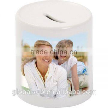 Sublimation Cylindrical Ceramic Money Saving Bank For Kid Gifts