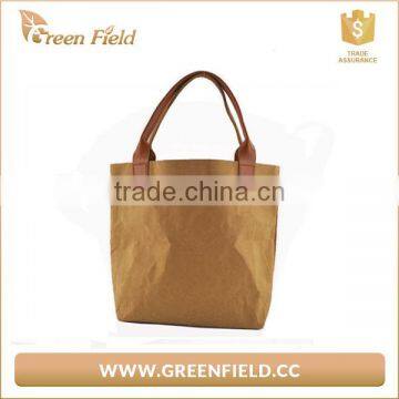 Reusable eco-friendly kraft paper shopping bag