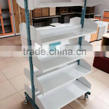 steel metal mobile book racks movable bookshelf